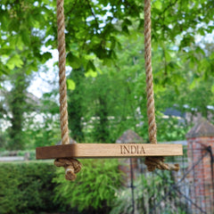 Solid Oak Personalised Small Swing | Oak & Rope Company