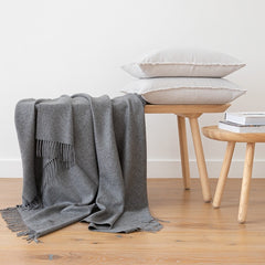 100% Baby Alpaca Grey Throw