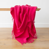 100% Baby Alpaca Bright Pink Throw