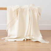 100% Cashmere Throw In Ivory