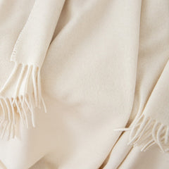 100% Cashmere Throw In Ivory