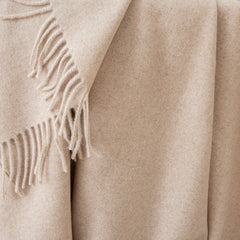 100% Cashmere Throw In Warm Beige