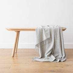 100% Cashmere Throw In Silver Grey