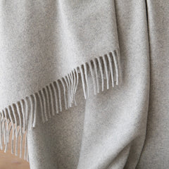 100% Cashmere Throw In Silver Grey