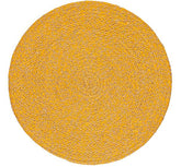 Single Jute Round Serving Mat in Indian Yellow