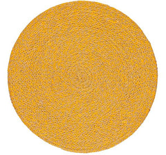 Single Jute Round Serving Mat in Indian Yellow