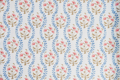 Mews Furnishings Iznik Vine Blue & Pink Floral Fabric