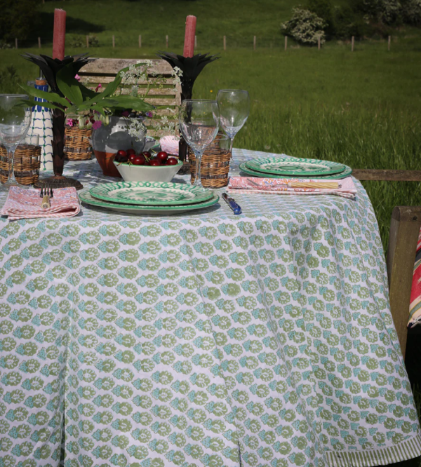 Mews Furnishings Nellie Tablecloth in Green