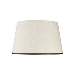 Rosana Lonsdale Stretched Ivory Linen Lampshade with Cloud Green Coloured Trim 