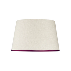 Rosana Lonsdale Stretched Ivory Linen Lampshade with Blush Coloured Trim 