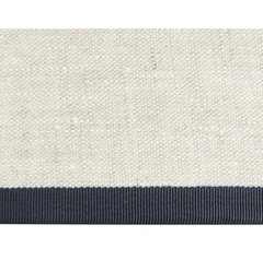 Rosana Lonsdale Stretched Ivory Linen Lampshade with Dark Blue Coloured Trim