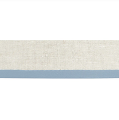 Rosana Lonsdale Stretched Ivory Linen Lampshade with Sky Blue Coloured Trim