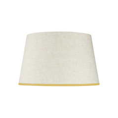 Rosana Lonsdale Stretched Ivory Linen Lampshade with Sunny Yellow Coloured Trim 