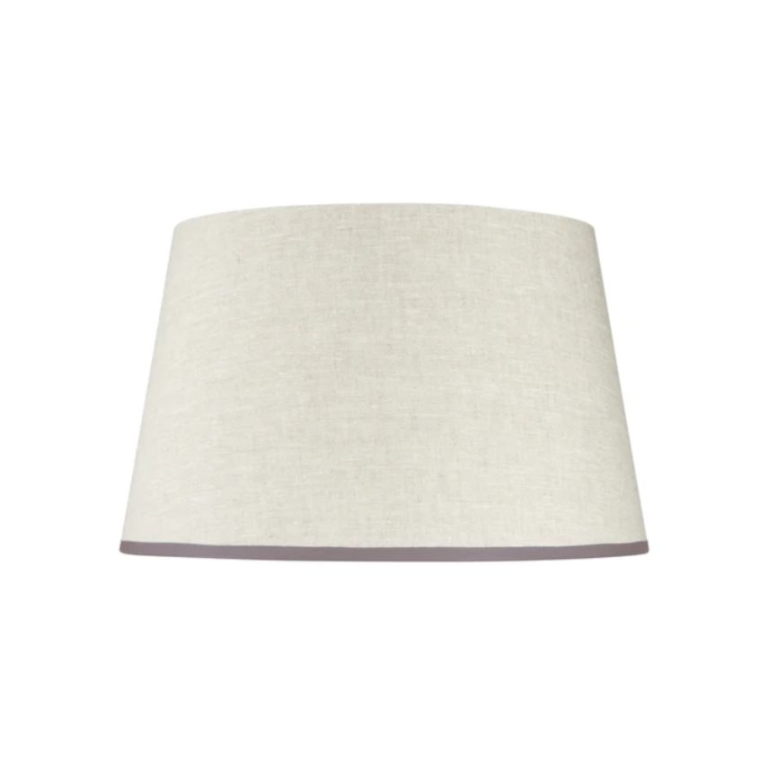 Rosana Lonsdale Stretched Ivory Linen Lampshade with Grey Coloured Trim 