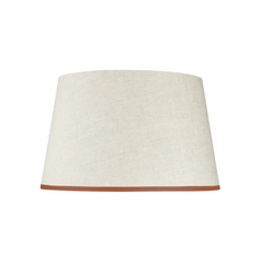 Rosana Lonsdale Stretched Ivory Linen Lampshade with Coral Coloured Trim 