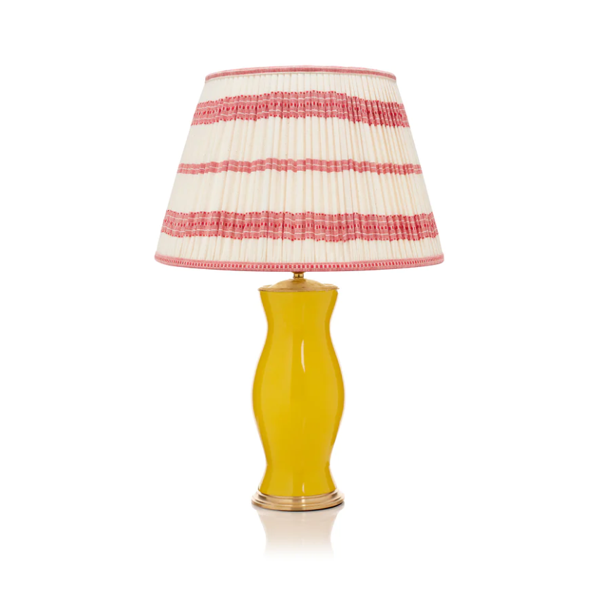Rosana Lonsdale Embroided Red Striped Gathered Straight Empire Lampshade