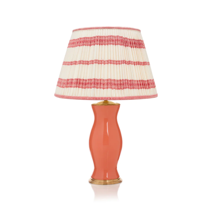 Rosana Lonsdale Embroided Red Striped Gathered Straight Empire Lampshade