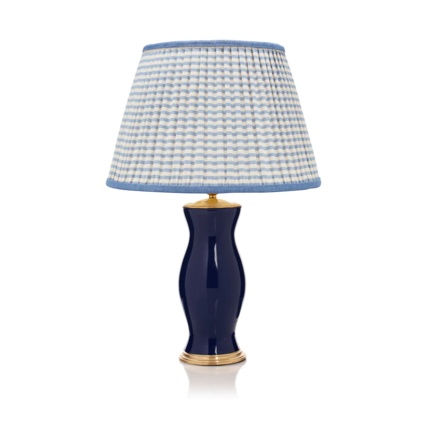 Rosana Lonsdale Blue & Cream Striped Gathered Straight Empire Lampshade