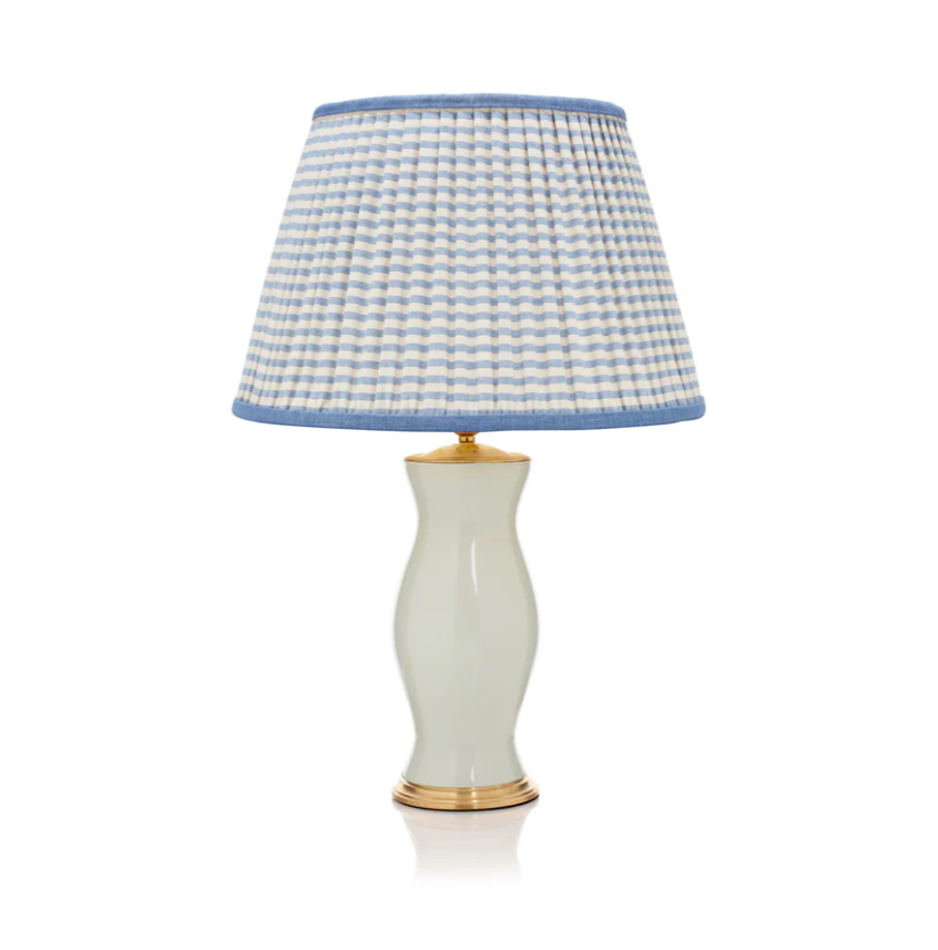 Rosana Lonsdale Blue & Cream Striped Gathered Straight Empire Lampshade