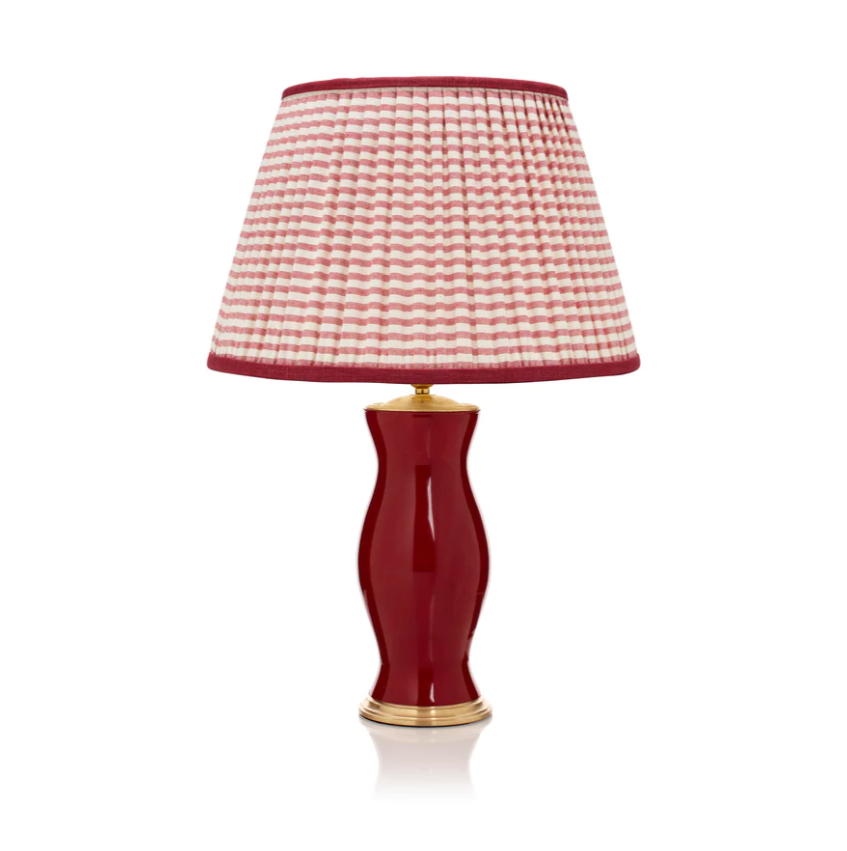 Rosana Lonsdale Red & Cream Striped Gathered Straight Empire Lampshade