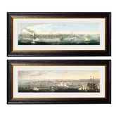 c.1844 Panoramic Views of New York Vintage Framed Prints