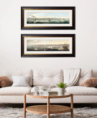 c.1844 Panoramic Views of New York Vintage Framed Prints