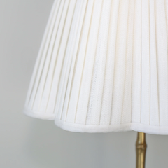 Scalloped Ivory Linen Lampshade with a Ivory Trim- Patton House