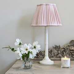 Scalloped Striped Lampshade in Rose Pink & Ivy Patton House