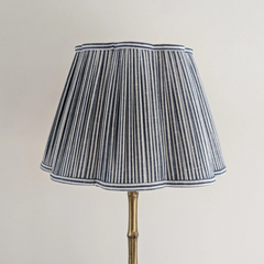 Scalloped Striped Lampshade in Navy & Ivy Patton House