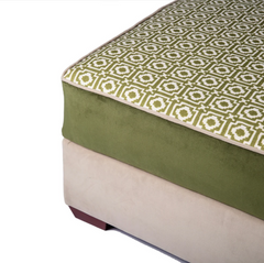 Made to Order Green 'Alotablot' Fabric Ottoman | Kelling Home