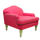 Pink With Green Piping Camel Back Armchair | Kelling Home