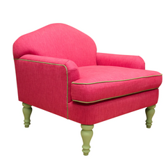 Pink With Green Piping Camel Back Armchair | Kelling Home
