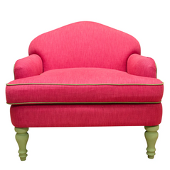 Pink With Green Piping Camel Back Armchair | Kelling Home