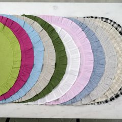 Ruffle Placemat in Sky Blue- Set of 2 | Kelling Home