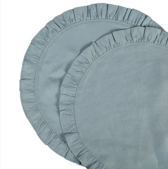 Ruffle Placemat in Sky Blue- Set of 2 | Kelling Home