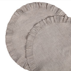 Ruffle Round Placemat in Natural- Set of 2 | Kelling Home