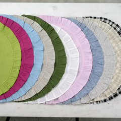 Ruffle Placemat in Dark Green- Set of 2 | Kelling Home