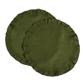 Ruffle Placemat in Dark Green- Set of 2 | Kelling Home