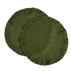 Ruffle Placemat in Dark Green- Set of 2 | Kelling Home