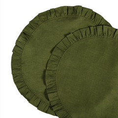 Ruffle Placemat in Dark Green- Set of 2 | Kelling Home