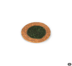 Set of 4 Seagrass Coasters | Olive & Old Rose | British Colour Standard