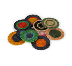 Set of 4 Seagrass Coasters | Guardsman Red & Venetian Pink | British Colour Standard