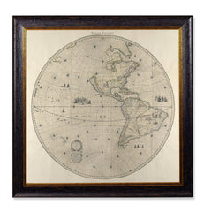 C.1660 Map of the World in Two Hemispheres Framed Prints