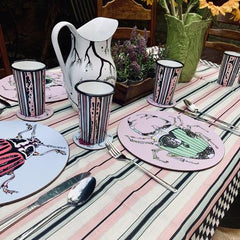 Set of 6 'Ophelia' Pink & Black Handmade Colourful Tumblers