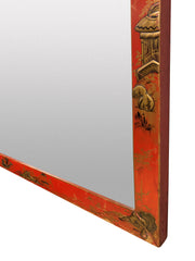 Pair of English Scarlet Japanned Mirrors
