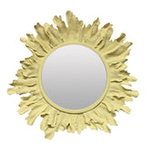 French 1970s Sunburst Mirror in Yellow Fibreglass