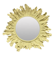 French 1970s Sunburst Mirror in Yellow Fibreglass