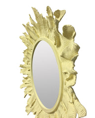 French 1970s Sunburst Mirror in Yellow Fibreglass