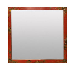 Pair of English Scarlet Japanned Mirrors