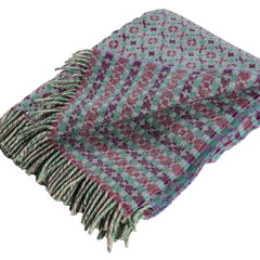 Kelling Home, Purple & Turquoise Patterned Wool Blanket